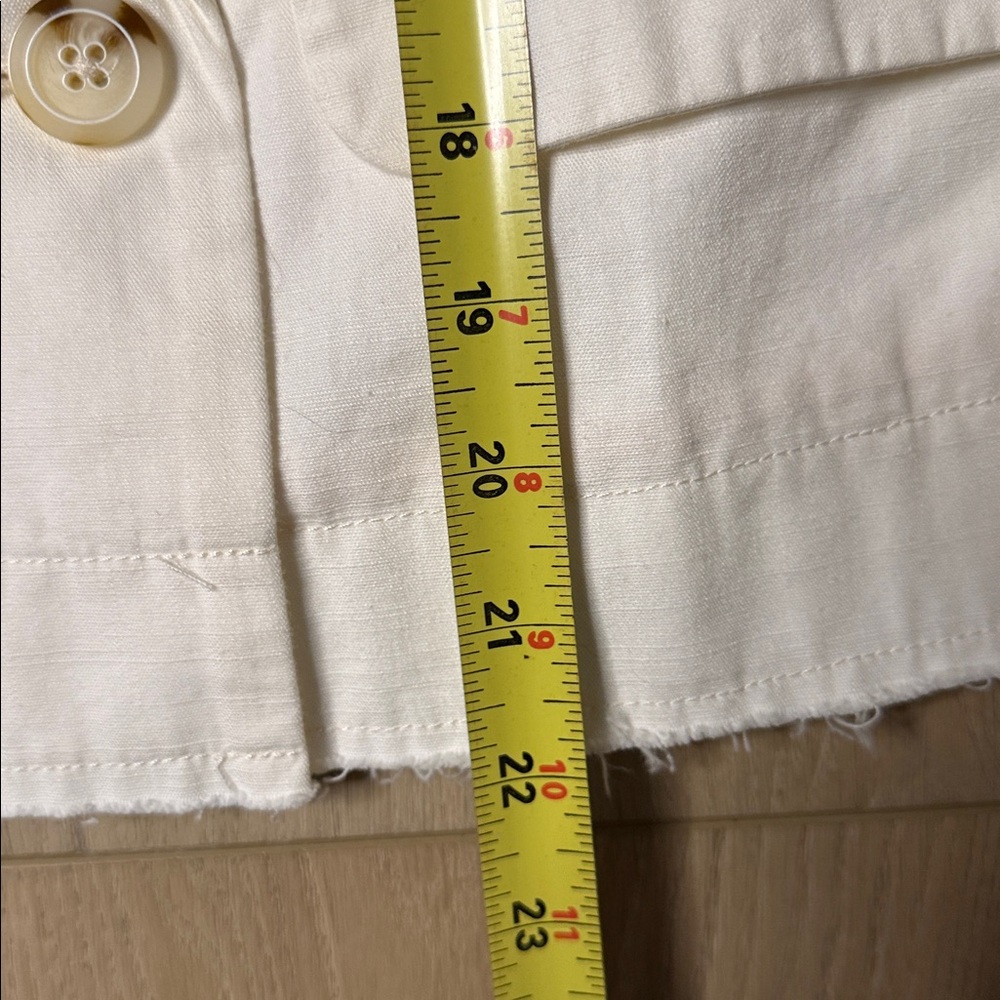 Anthropologie NWT Pilcro Fray Hem Ivory Cotton Blazer Size Small - Picture 8 of 10